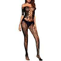 Los mejores  - VicSec Liguero Bodies Autoadhesivas Ultra Fina Encaje Calcetines Fishnet Mallas Liga Suspender Lencería Medias Sexy-4…